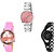 Neutron New Fashionable Mickey Mouse And Chain Analogue Silver, Pink And Black Color Girls And Women Watch - G303-G394-G68 (Combo Of  3 )