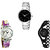 Neutron Modern Valentine Butterfly And Chain Analogue Silver, Purple And Black Color Girls And Women Watch - G299-G416-G68 (Combo Of  3 )