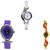 Neutron Contemporary Traditional World Cup, Fish Shape And Peacock Analogue White, Purple And Gold Color Girls And Women Watch - G6-G54-G117 (Combo Of  3 )