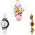 Neutron Latest Traditional Barbie Doll And Peacock Analogue Pink, White And Gold Color Girls And Women Watch - G7-G11-G117 (Combo Of  3 )