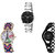 Neutron Latest Fashionable Paris Eiffel Tower And Chain Analogue Silver, Multi Color And Black Color Girls And Women Watch - G302-G153-G68 (Combo Of  3 )
