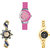 Neutron New Professional Peacock And Chain Analogue Pink And Gold Color Girls And Women Watch - G9-G119-G336 (Combo Of  3 )