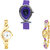 Neutron Modern Collection Fish Shape And Chain Analogue Purple And Gold Color Girls And Women Watch - G54-G337-G124 (Combo Of  3 )