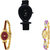 Neutron Brand New 3D Design Fish Shape Analogue Black And Gold Color Girls And Women Watch - G55-G122-G124 (Combo Of  3 )