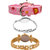 Neutron Classical Love Barbie Doll Analogue Pink, Silver And Gold Color Girls And Women Watch - G7-G406-G125 (Combo Of  3 )