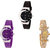 Neutron Classical 3D Design  Analogue Black, Purple And Gold Color Girls And Women Watch - G8-G10-G125 (Combo Of  3 )