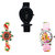 Neutron New Luxury Fish Shape, Peacock And Barbie Doll Analogue Black, Gold And Pink Color Girls And Women Watch - G55-G120-G7 (Combo Of  3 )