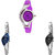 Neutron Latest Fashion World Cup Analogue Purple And Silver Color Girls And Women Watch - G4-G353-G352 (Combo Of  3 )
