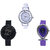 Neutron Contemporary Stylish Chronograph And Fish Shape Analogue White, Black And Purple Color Girls And Women Watch - G50-G57-G54 (Combo Of  3 )