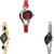 Neutron Latest Diwali World Cup Analogue Red, Gold And Silver Color Girls And Women Watch - G5-G266-G352 (Combo Of  3 )