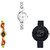 Neutron New Rich Chain, Peacock And Chronograph Analogue Silver, Gold And Black Color Girls And Women Watch - G70-G117-G57 (Combo Of  3 )