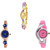 Neutron Modern Analogue Flower Dimond And World Cup Analogue Gold, Rose Gold And Pink Color Girls And Women Watch - G124-G340-G3 (Combo Of  3 )
