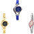 Neutron Contemporary Rich World Cup And Chain Analogue Blue, Gold And Silver Color Girls And Women Watch - G2-G336-G405 (Combo Of  3 )