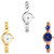 Neutron New Exclusive Chain And Flower Dimond Analogue Silver, Gold And Rose Gold Color Girls And Women Watch - G70-G337-G340 (Combo Of  3 )