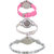 Neutron New Branded Flower Dimond Analogue Pink, White And Silver Color Girls And Women Watch - G9-G50-G338 (Combo Of  3 )