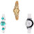 Neutron New Stylish Flower Dimond Analogue Gold, Silver And White Color Girls And Women Watch - G265-G339-G11 (Combo Of  3 )