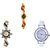 Neutron Brand New Stylish Peacock Analogue Gold And White Color Girls And Women Watch - G117-G119-G50 (Combo Of  3 )