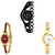 Neutron Classical Traditional Chain Analogue Black And Gold Color Girls And Women Watch - G68-G122-G337 (Combo Of  3 )