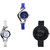 Neutron Treading Heart World Cup And Chronograph Analogue Blue, White And Black Color Girls And Women Watch - G2-G6-G57 (Combo Of  3 )
