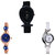 Neutron New Exclusive Fish Shape, Flower Dimond And World Cup Analogue Black, Rose Gold And White Color Girls And Women Watch - G55-G340-G6 (Combo Of  3 )