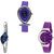 Neutron Classical Rich Fish Shape Analogue Purple And Silver Color Girls And Women Watch - G54-G353-G10 (Combo Of  3 )