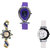 Neutron Latest Collegian Fish Shape And Peacock Analogue Purple, Gold And White Color Girls And Women Watch - G54-G119-G11 (Combo Of  3 )