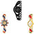 Neutron Classical Luxury Chain And Peacock Analogue Black And Gold Color Girls And Women Watch - G68-G118-G116 (Combo Of  3 )