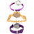 Neutron Latest Designer World Cup, Peacock And Fish Shape Analogue Purple And Gold Color Girls And Women Watch - G4-G120-G54 (Combo Of  3 )