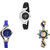 Neutron Best Designer World Cup And Peacock Analogue Black, Blue And Gold Color Girls And Women Watch - G1-G2-G119 (Combo Of  3 )
