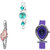 Neutron New Exclusive Flower Dimond And Fish Shape Analogue Silver And Purple Color Girls And Women Watch - G339-G405-G54 (Combo Of  3 )