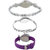 Neutron New Exclusive Flower Dimond And Fish Shape Analogue Silver And Purple Color Girls And Women Watch - G339-G405-G54 (Combo Of  3 )