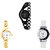 Neutron New Analogue Chain Analogue Black, Gold And White Color Girls And Women Watch - G68-G337-G11 (Combo Of  3 )
