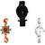 Neutron Contemporary Wrist  Fish Shape, Peacock And Chain Analogue Black, Gold And Silver Color Girls And Women Watch - G55-G120-G70 (Combo Of  3 )