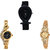 Neutron Brand New Heart Fish Shape And Chain Analogue Black And Gold Color Girls And Women Watch - G55-G114-G265 (Combo Of  3 )