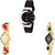 Neutron Best Fashion Peacock Analogue Black And Gold Color Girls And Women Watch - G8-G116-G266 (Combo Of  3 )