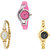 Neutron Treading Exclusive World Cup And Chain Analogue Pink And Gold Color Girls And Women Watch - G3-G123-G336 (Combo Of  3 )