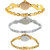 Neutron Treading Luxury Peacock And Flower Dimond Analogue Gold And Silver Color Girls And Women Watch - G117-G338-G122 (Combo Of  3 )