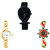 Neutron Brand New Quartz Fish Shape, Chain And Peacock Analogue Black And Gold Color Girls And Women Watch - G55-G337-G120 (Combo Of  3 )