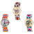 Neutron Treading Collegian Butterfly, Paris Eiffel Tower And Elephant Analogue Multi Color Color Girls And Women Watch - G138-G144-G154 (Combo Of  3 )