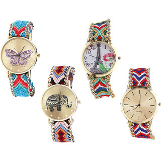 Neutron New Italian Designer Butterfly, Paris Eiffel Tower And Elephant Analogue Multi Color Color Girls And Women Watch - G137-G145-G162-G168 (Combo Of  4 )