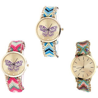 Neutron Modern Designer Butterfly Analogue Multi Color Color Girls And Women Watch - G136-G139-G167 (Combo Of  3 )