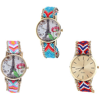 Neutron Latest Luxury Paris Eiffel Tower Analogue Multi Color Color Girls And Women Watch - G150-G310-G168 (Combo Of  3 )