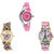 Neutron Treading Model World Cup, Butterfly And Paris Eiffel Tower Analogue Pink And Multi Color Color Girls And Women Watch - G3-G132-G310 (Combo Of  3 )