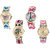 Neutron Brand New Gift Butterfly, Paris Eiffel Tower And Elephant Analogue Multi Color Color Girls And Women Watch - G136-G152-G162-G319 (Combo Of  4 )