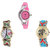 Neutron Classical Style World Cup, Paris Eiffel Tower And Elephant Analogue Pink And Multi Color Color Girls And Women Watch - G3-G146-G161 (Combo Of  3 )