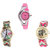 Neutron Classical Professional World Cup, Paris Eiffel Tower And Elephant Analogue Pink And Multi Color Color Girls And Women Watch - G3-G146-G163 (Combo Of  3 )