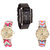 Neutron Classical 3D Design  Analogue Black And Multi Color Color Girls And Women Watch - G12-G317-G319 (Combo Of  3 )