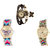 Neutron Best Royal Butterfly Analogue Brown And Multi Color Color Girls And Women Watch - G61-G130-G166 (Combo Of  3 )