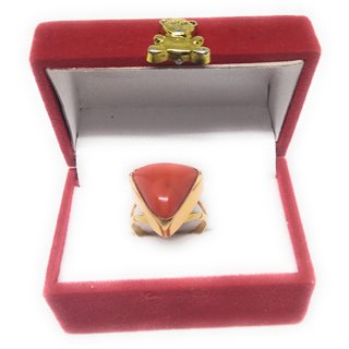 Buy Red Coral Ring 3.5 Gram Gold Munga Gemstone Ring Online