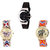 Neutron Contemporary Quartz Butterfly And Elephant Analogue Black And Multi Color Color Girls And Women Watch - G8-G135-G155 (Combo Of  3 )